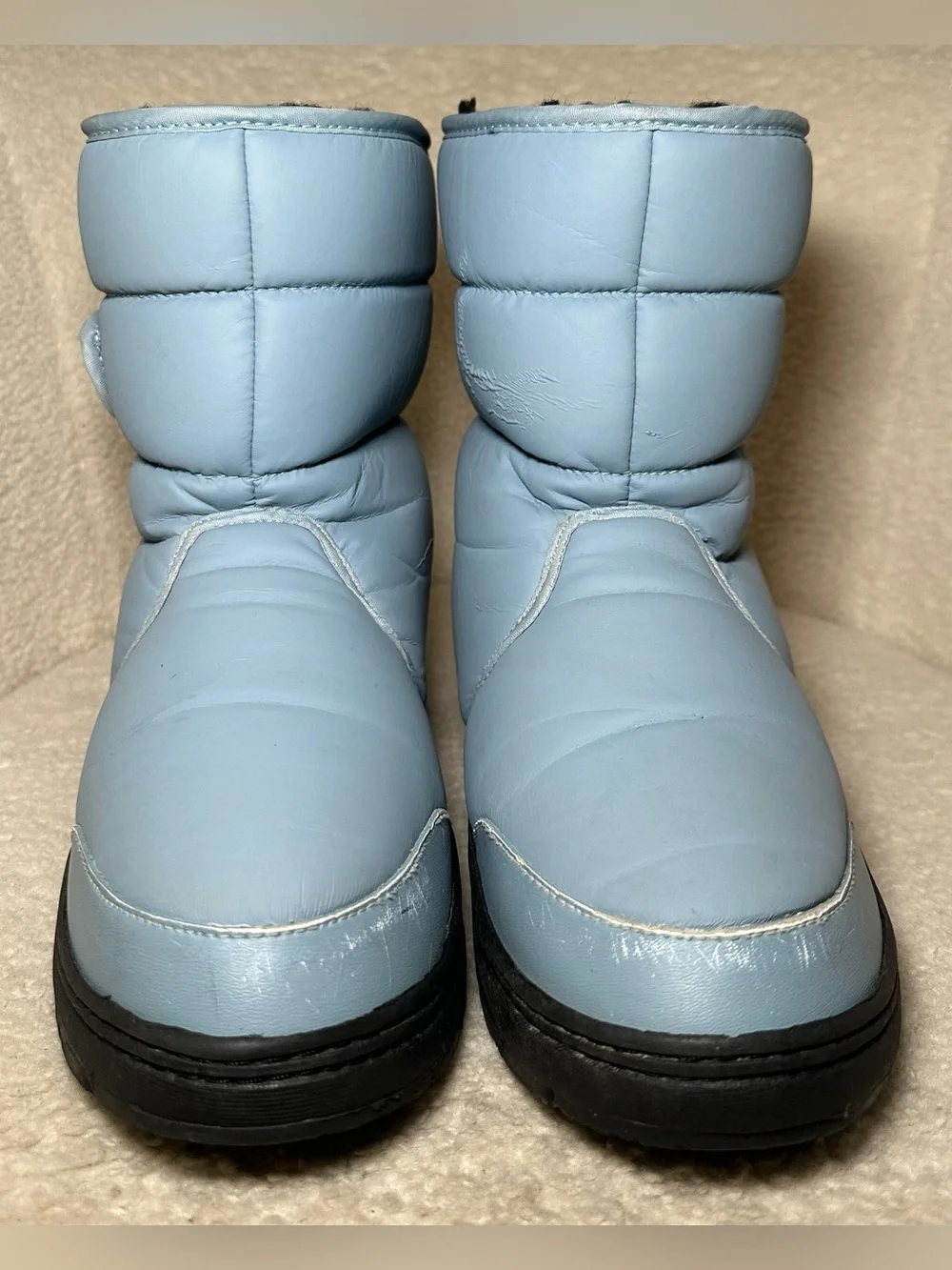 Khombu Traveler Winter Snow Boots Light Blue Puffer Puffy Cozy Warm Thick 8